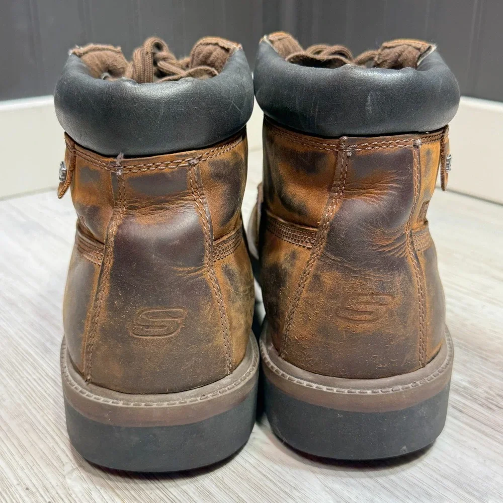 Skechers‎ Sergeants-Verdict Waterproof Boots Men's Sz 11 Dark Brown 4442 CDB